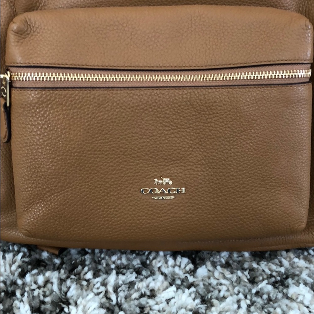 Coach Saddle Pebbled Leather “Charlie” Large Backpack - Picture 2 of 16